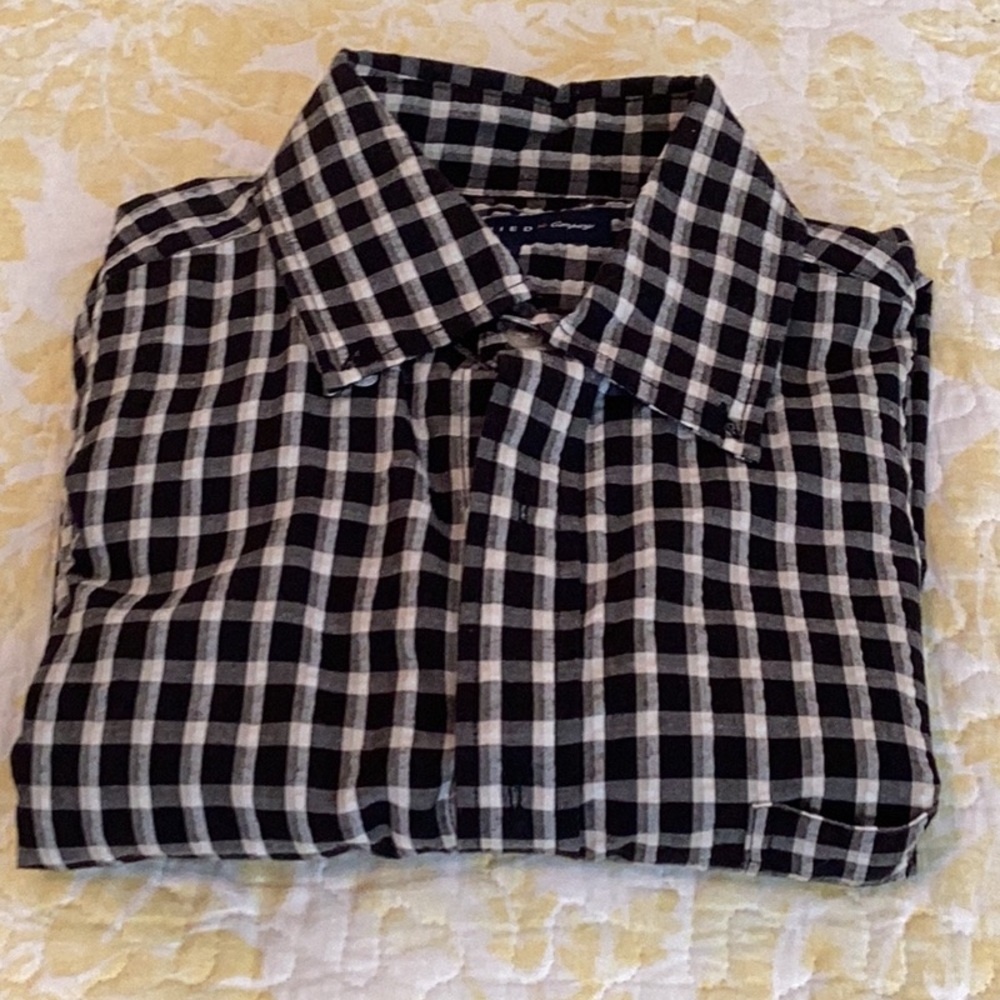 Men's Black and White Checkered Shirt
